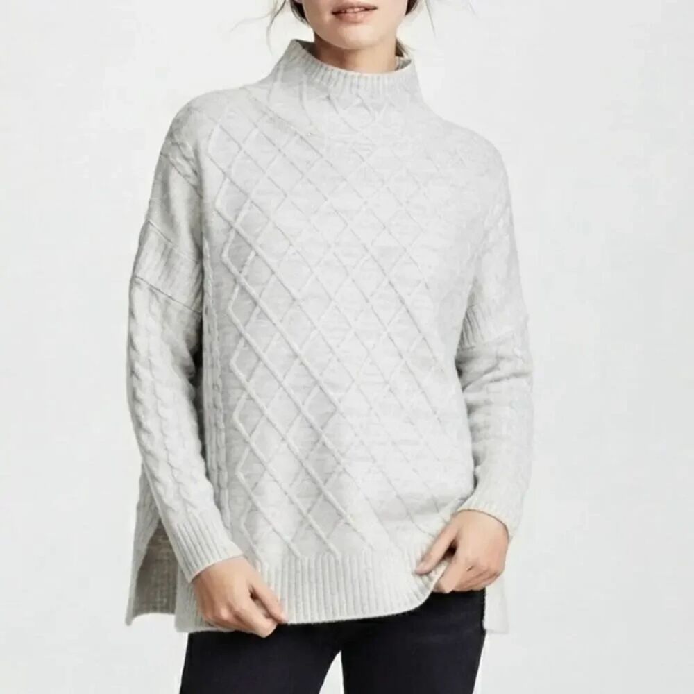 Mersea Lisbon Traveler Sweater Mock Neck NWT One Size Diamond Knit Textured